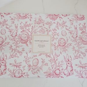 Cupcakes and Cashmere Pink Easter Placemats Set F 6 Wipe Clean New